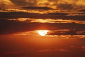 Atmospheric Light Germany Impressions: Sunset with Cloudy Sky Germany