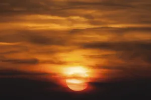 Atmospheric Light Germany Impressions: Sunset with Cloudy Sky Germany
