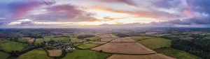 Remote Controlled Aircrafts Impressions: Sunset over the fields from a drone