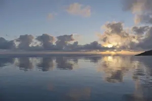 Madeira Portugal Impressions: Sunset reflected in an infinity pool