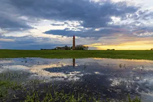 Baltic Sea Evening Atmosphere Impressions: Sunset reflection at Flugge lighthouse