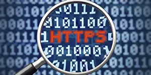 Electronic Data Protection Impressions: A symbolic illustration on the topic communication protocol HTTPS