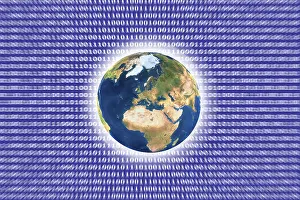 Computer Graphic Globe Impressions: Symbolic image for cloud computing