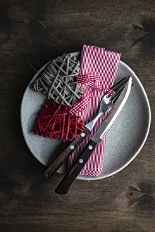 Grey Background Impressions: Table setting for dinner in St