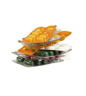 Healthcare Medicine Impressions: Tablets isolated