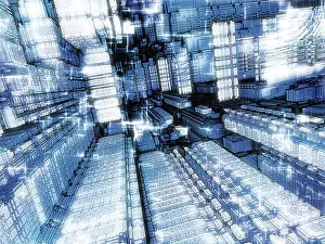 Virtual Reality Concept Image Impressions: Tech abstract background - computer-generated image