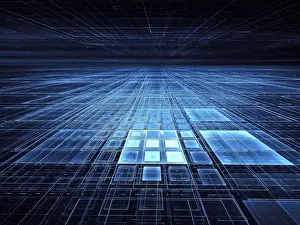 Fractal Art Background Impressions: Tech background ar backdrop - abstract computer-generated 3d illustration
