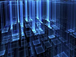 Abstract Technology Background Impressions: Technology background - abstract computer-generated image