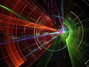 Virtual Reality Backdrop Impressions: Technology background - abstract computer-generated image