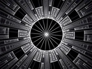 Fractal Geometry Design Impressions: Technology disk - abstract computer-generated image
