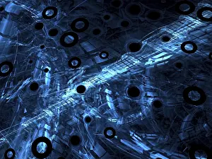 Fractal Art Design Impressions: Technology or sci-fi background - abstract computer-generated image