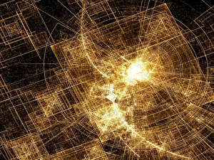 Abstract Computer Generated Image Impressions: Technology or space theme background - abstract computer-generated image