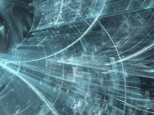 Deserted Surface Design Impressions: Technology tunnel - abstract computer-generated image