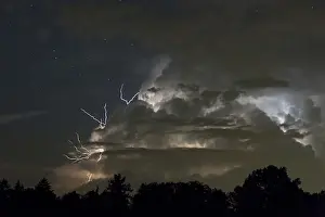 Deserted Southern Germany Impressions: Thundercloud and lightning in the evening