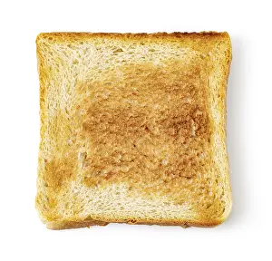Sliced Bread Impressions: Toast slice isolated on white