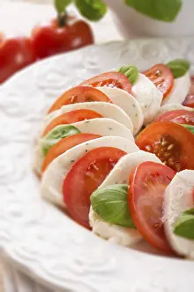 Tomato Mozzarella Impressions: Tomato with mozzarella cheese - selective sharpness-deep