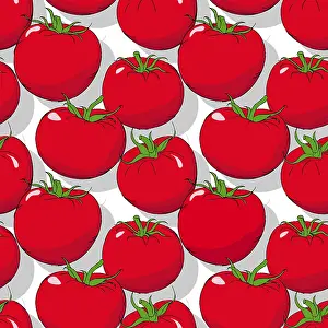 Editable Vector Template Impressions: Tomatoes repeating pattern, editable vector template