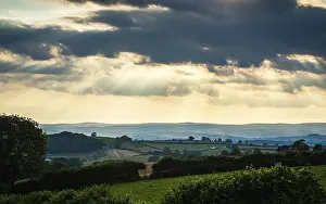 Setting Sun Landscape Impressions: Torquay Fields in the rays of the setting sun