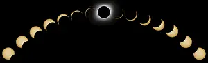 Natural Scientific Phenomenon Impressions: Total Solar Eclipse phases. Composite Solar Eclipse