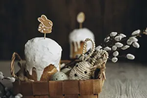 Easter Celebration Sweets Impressions: A traditional Easter setup featuring kulich