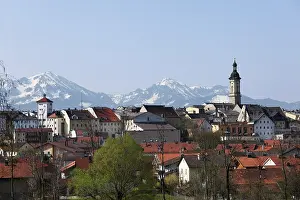 European Alpine Landscape Impressions: Traunstein with Alpine mountain range