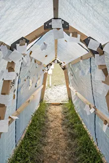 Empty German Roads Impressions: Tunnel with wishlists on Easter path
