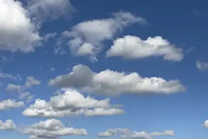 White Cloudy Sky Impressions: In the upper half of the image