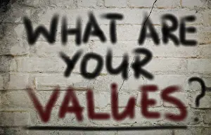 Close Up Image Impressions: What Are Your Values Concept