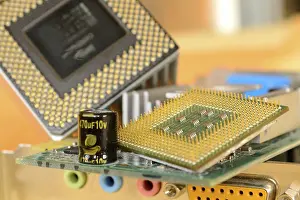 Electronic Circuitry Impressions: Various computer hardware - processor and plug-in cards
