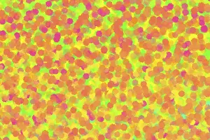 Abstract Art Background Impressions: A vibrant abstract composition featuring overlapping points patterns in pink