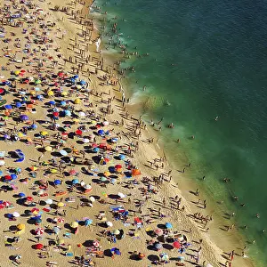 Atlantic Coast Scenery Impressions: View from above of anonymous crowd