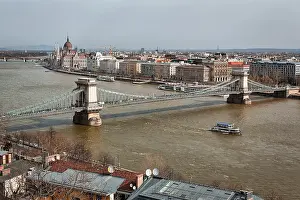 Chain Bridge Hungary Impressions: View from above of the Chain Bridge