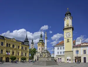 Central Europe Urban Scene Impressions: View to the clock tower over the main square of