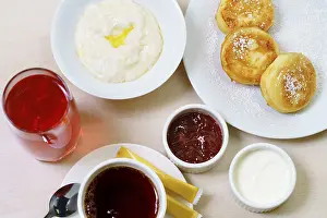 Morning Meal Impressions: Top view image of breakfast table