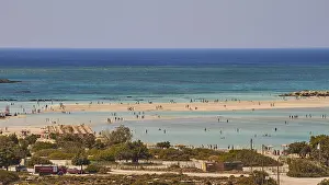 Greek Island Tourism Impressions: View from above on part of the lagoon