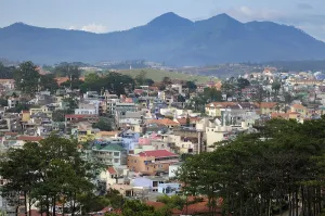 Southeast Asia Cityscape Impressions: View over the rooftops of Dalat