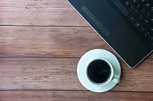Top Down View Impressions: Top down view of a workspace setup customizable for text of message