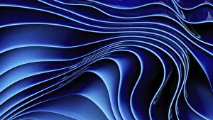 Dark Background Design Impressions: Vivid abstract blue waves create a dynamic flowing pattern