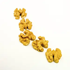 White Background Walnuts Impressions: Walnuts on white background