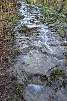 Bavaria Waterfalls Impressions: Waterfall of a stream in spring