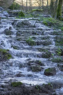 Bavaria Waterfalls Impressions: Waterfall of a stream in spring