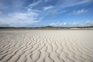 Scottish Coastal Scene Impressions: Wave pattern in the sand, Uig beach