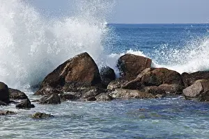 No People On The Beach Impressions: Waves breaking against the rocks