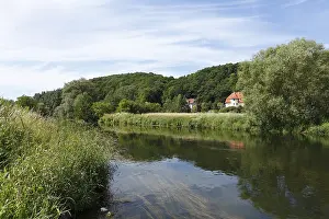 Germany River Scenery Impressions: Werra River in Vacha, Rhoen, Thuringia