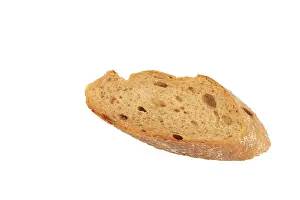 Studio Shot Of Bread Impressions: White bread, one slice, isolated