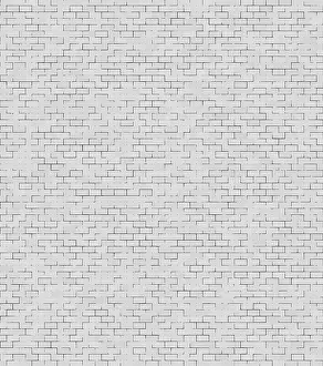 White Brick Wall Background Impressions: White brick wall with a repetitive and uniform rectangular brick pattern creating a minimalistic texture