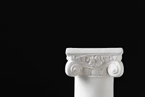 Dark Background Architecture Impressions: White ionic design column on dark background