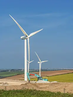 Renewable Energy UK Impressions: Wind farm on Cornwall fields, Cornwall