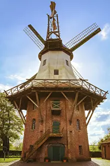 Uninhabited Construction Site Impressions: A Windmill under the Cloudy Sky
