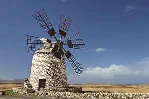 Deserted Windmill Landscape Impressions: Windmill, diagonal view from the front